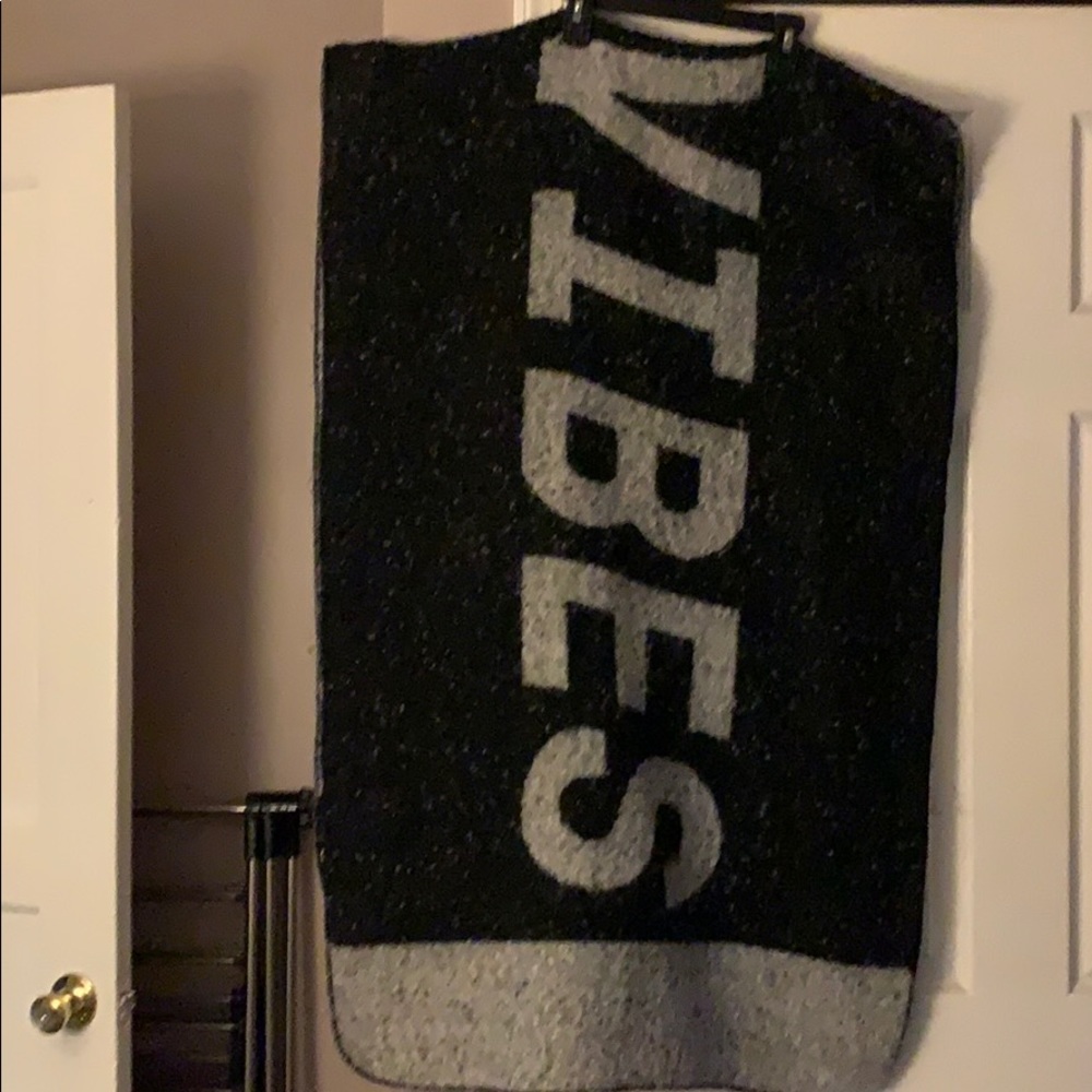 4/$20 Black Gray Good Vibes Cozy Throw Blanket